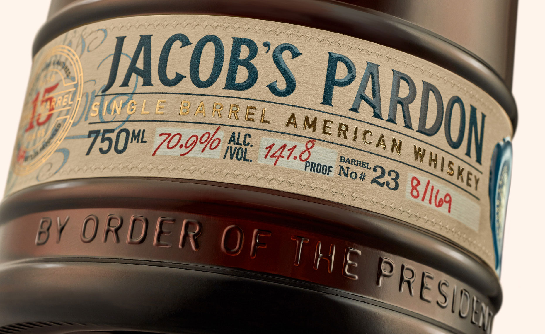 Jacobs Pardon Whiskey Bottle Detail Macro Photography